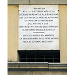 Plaque recalling the birth of Eugenio Barsanti on the facade of his house, Pietrasanta.