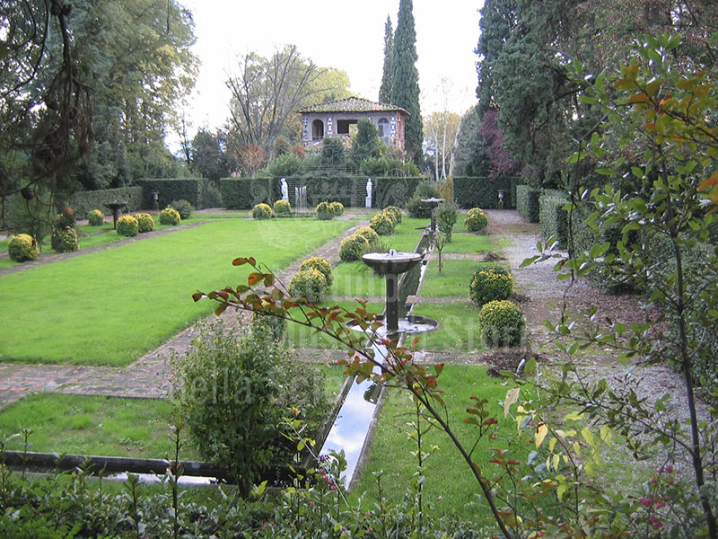 Water channels in the garden of Villa Reale di Marlia, Capannori.
