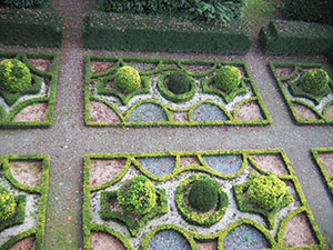 Geometries in the garden of Villa Reale di Marlia, Capannori.