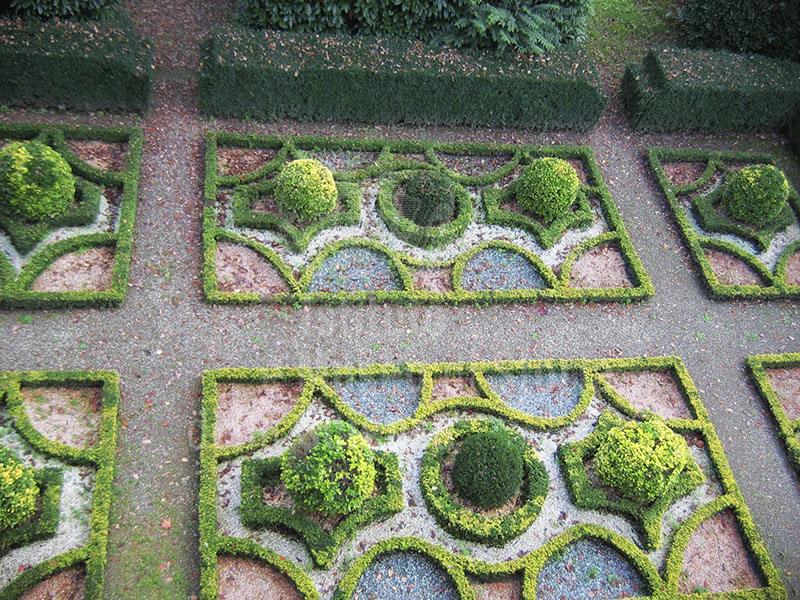 Geometries in the garden of Villa Reale di Marlia, Capannori.