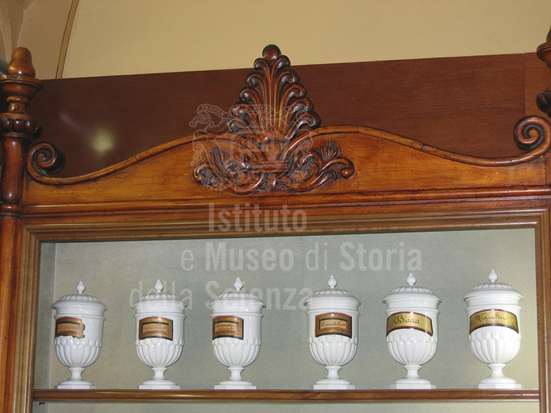 White ceramic jars, Pharmacy Niccolini, Massa Marittima.
