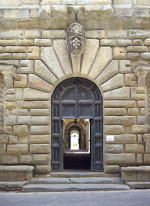 Entrance portal to Palazzo di Monte, Monte San Savino.