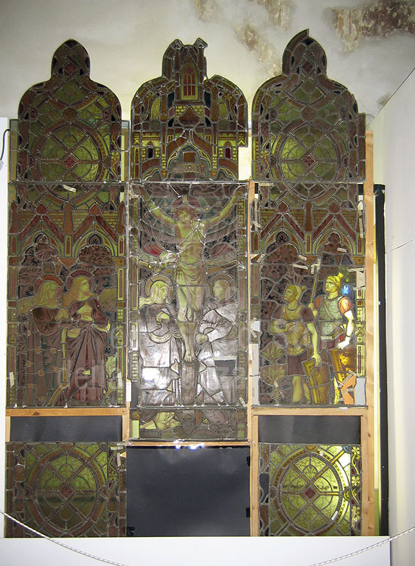 Stained-glass window displayed in the Museo "Bernardini-Fatti" della Vetrata Antica, Sansepolcro.