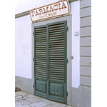 Exterior of the old seat of the Farmacia Masi, Barberino Val d'Elsa.