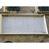 Stone tablet on the house of Paolo Mascagni, Pomarance.