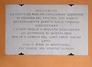 Stone tablet on the faade of the Museo Civico Palazzo Guicciardini, Montopoli in Val d'Arno
