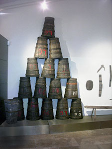 Stacked wine vats, Museum of Grapes and Wine, "I Lecci" Wine Culture Centre, Montespertoli.