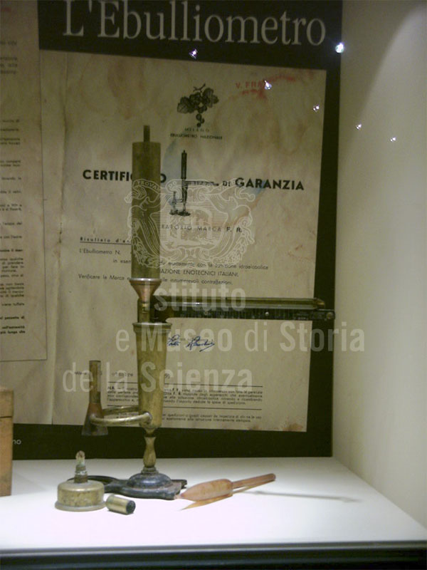 Ebulliometer to measure alcoholic strength of wine, Museum of Grapes and Wine, "I Lecci" Wine Culture Centre, Montespertoli.