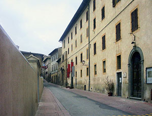 Exterior of the Hospital of Santa Fina, San Gimignano, in which is the Pharmacy of Santa Fina, San Gimignano.