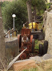 Machinery outside the Ethnographic Historical Museum of Miners and Quarrymen, Vellano, Pescia.