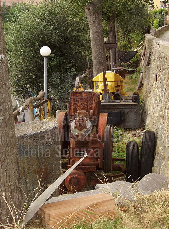 Machinery outside the Ethnographic Historical Museum of Miners and Quarrymen, Vellano, Pescia.