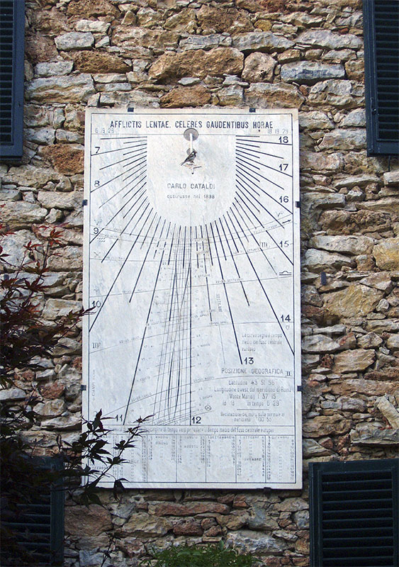 Nineteenth-century sundial at the Thermal Baths of Grotta Giusti, Monsummano Terme.