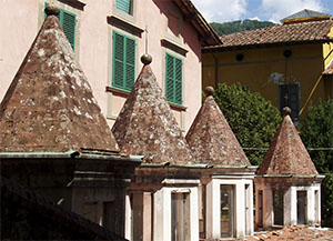 Skylights in the old thermal baths "Bagno alla Villa", (Ferdinando Palla, Carrara,marbl, 20th cenury), Villa Ada, Bagni di Lucca.