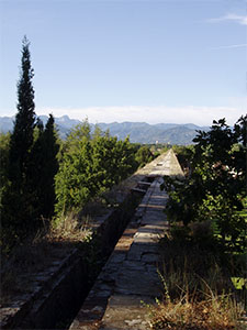 View towards Lucca of the Nottolini Aqueduct covering, Guamo, Capannori.