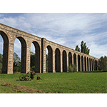 Arches of the Nottolini Aqueduct in the countryside of Lucca, Lucca.