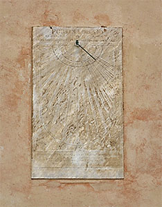 Sundial dating from 1825 on the faade of the "Villa dei Mulini, Portoferraio.