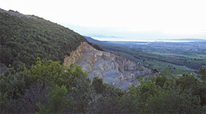 Quarry amidst thick Mediterranean vegetation, Natural Mining Park, Gavorrano.