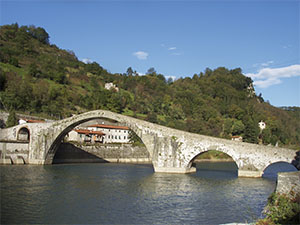 The Maddalena Bridge (known as the Devil's bridge), Borgo a Mozzano.