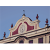 Rosa dei venti sulla facciata della Certosa di Calci.