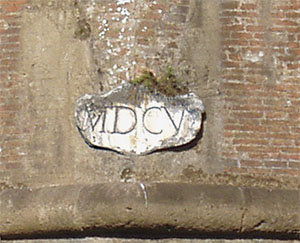 Walls of Lucca: detail of the date on the Baluardo San Regolo.