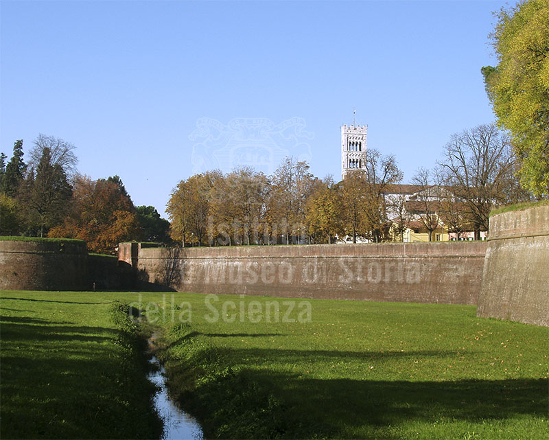 Walls of Lucca: curtain between Baluardo San Regolo and Baluardo San Colombano.
