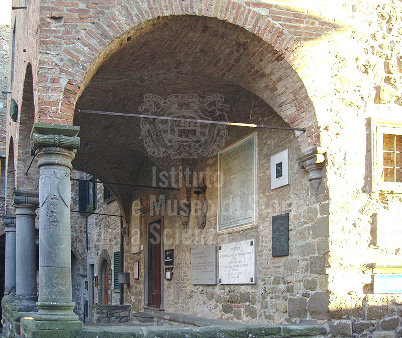Loggia of Palazzo Pretorio (XII cent.), headquarters of the Mine Museum, Montecatini Val di Cecina.