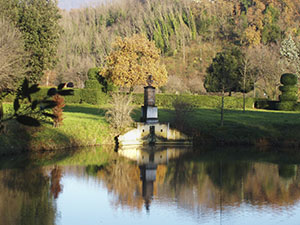 Lower lake, garden of Villa Puccini, Pistoia.