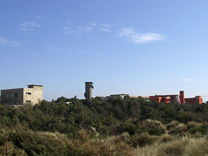 General view of the sea-front side, ex Colonia Marina Rosa Maltoni Mussolini, Calambrone, Pisa.
