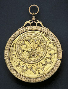 Astrolabe, XIII cent., probable French construction, Medici Collections, Institute and Museum of the History of Science (inv. 1107), Florence.