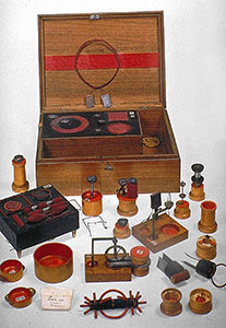 Nobile's electromagnetic kit to demonstrate the electromagnetic properties of currents, 1833 ca., Lorraine Collections, Institute and Museum of the History of Science (inv. 1553), Florence.