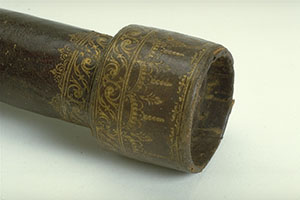 Cannocchiale di Galileo: alloggiamento dell'obiettivo inserito all'estremit del tubo (Istituto e Museo di Storia della Scienza, Firenze)
