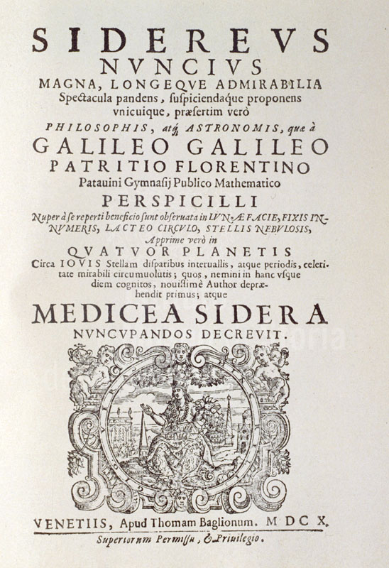 Galileo Galilei, Sidereus Nuncius - Frontispiece.