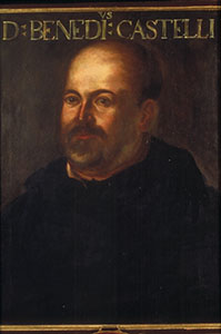 Ritratto di Benedetto Castelli. Olio su tela. Copia dalla Collezione Gioviana (Istituto e Museo di Storia della Scienza, Firenze).