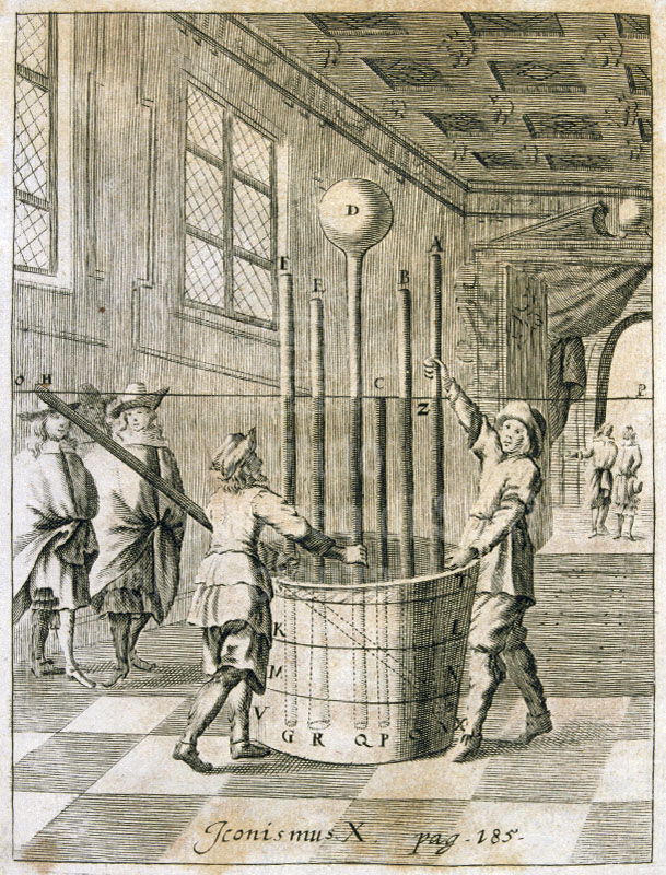 Experiment of the Torricellian type, E.Maignan, "Cursus Philosophicus", Toulouse, 1653.