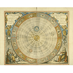 Planisfero copernicano (da Andreas Cellarius, Harmonia macrocosmica seu atlas universalis et novus totius universi creati cosmographiam generalem et novam exhibens, Amstelodami, apud Ioannem Ianssonium, 1661).