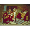 "Galileo presenta il telescopio al Senato veneziano radunato sul campanile di S. Marco a Venezia", affresco di Luigi Sabatelli, Tribuna di Galileo, Firenze.