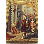 Galileo Galilei osserva la lampada nel Duomo di Pisa. Affresco di Luigi Sabatelli, 1840 (Museo di Storia Naturale di Firenze - Sezione di Zoologia "La Specola" - Tribuna di Galileo).