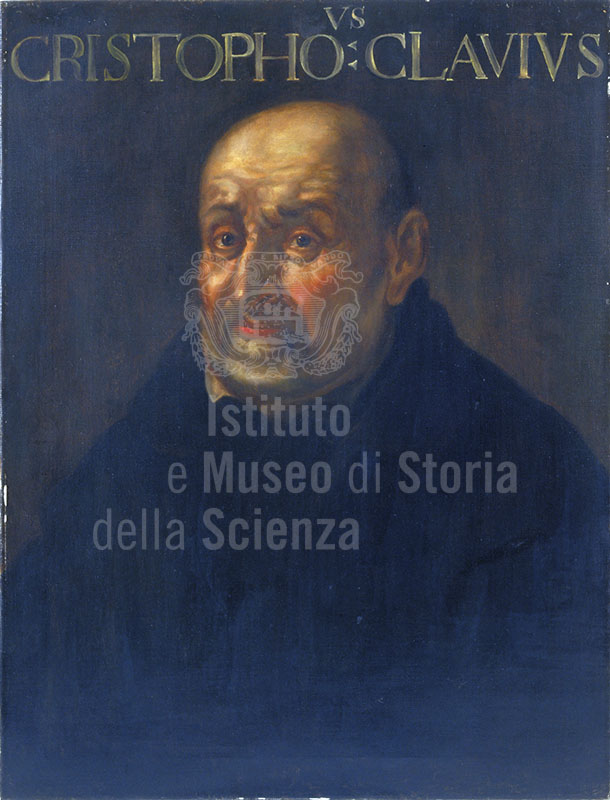 Ritratto di Christophorus Clavius. Copia dalla Collezione Gioviana (Istituto e Museo di Storia della Scienza, Firenze).