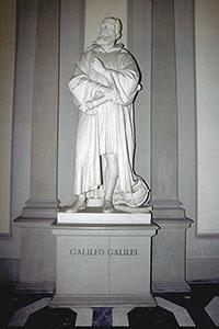 Statue of Galileo Galilei at the Rectorate of the University of Florence.