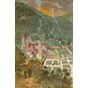 Veduta dell'abbazia di Vallombrosa. Particolare da un affresco di Giovanni Stradano, sec. XVI (Villa Pazzi al Parugiano, Prato).