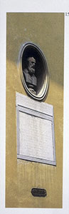 Epigrafe e busto di Galileo presso la Villa "Il Gioiello", Arcetri, Firenze.
