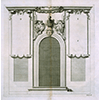 Front gate of Palazzo dei Cartelloni, or Palazzo Viviani, surmounted by a bust of Galileo (from Vincenzo Viviani, De locis solidis secunda divinatio geometrica, Florentiae, typis Regiae Celsitudinis apud Petrum Antonium Brigonci, 1701)