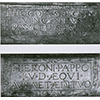 Inscriptions of the lamp of the Cathedral of Pisa, by Vincenzo Possanti.