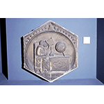 Original of the panel of Astronomy from Giotto's Bell Tower, conserved in the Museo dell'Opera del Duomo, Florence.