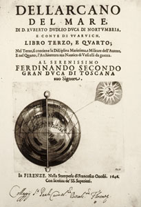 "Dell'Arcano del mare" di Robert Dudley (1646): frontespizio libro III e IV.