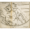 Map of the heavens, with the charting of the passage of a comet that appeared in December 1618 (from Charles Le Pois, Physicum cometae speculum, in quo natura, caussae, species atque formae, varii motis, statio, moles, natale tempus, aetas, occasus viresque seu effectus deteguntur et accurate atque dilucide demonstrantur, Ponte ad Montionem, apud Carolum Mercatorem, 1619).