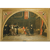 Galileo Galilei davanti al tribunale dell'Inquisizione. Olio su tela di Niccol Barabino, 1888. Replica ridotta dell'affresco in Palazzo Celesia a Genova (Collezione privata, Genova).