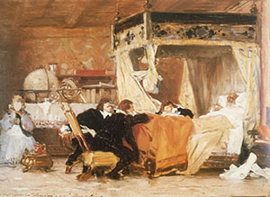 Galileo in Arcetri (Bozzetto). Olio su tavaola di Nicol Barabino, 1879 (Collezione privata, Savona).