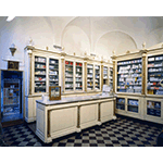Early twentieth-century furnishings of the Santo Spirito Pharmacy, Florence.