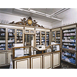 Early twentieth-century furnishings in the Pharmacy Macchia, S. Anna di Cascina, Cascina.